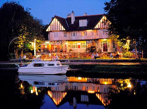 The Weir public house by the river Thames  WaltononThames Surrey England