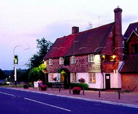 The White Horse Inn pub at dusk Ashurst near   Tunbridge Wells  Kent