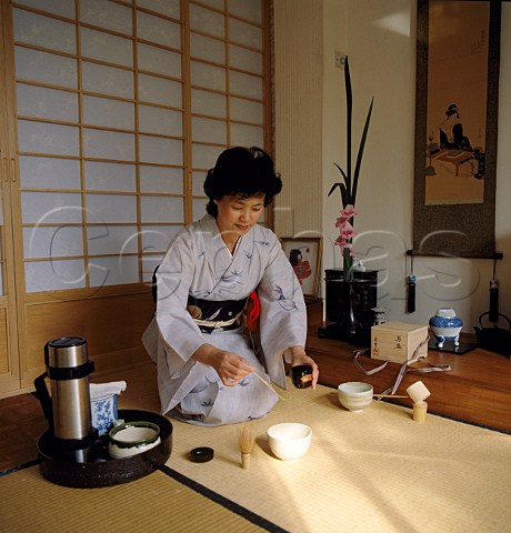 Woman performing the Japanese Tea Ceremony