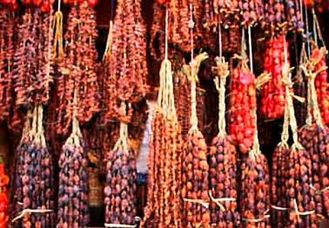 Dried and smoked shellfish on display in   market   Angelmo Chile