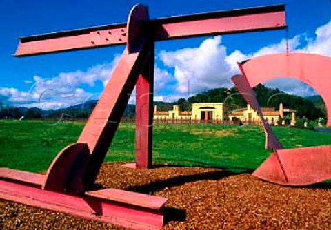 Applebone sculpture of Mark di Suverno at Clos   Pegase winery Calistoga Napa Valley California