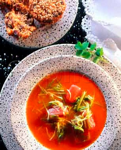 Chilled tomato and marrow soup