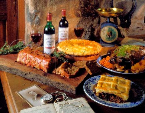 South African buffet of different venison dishes with local wines