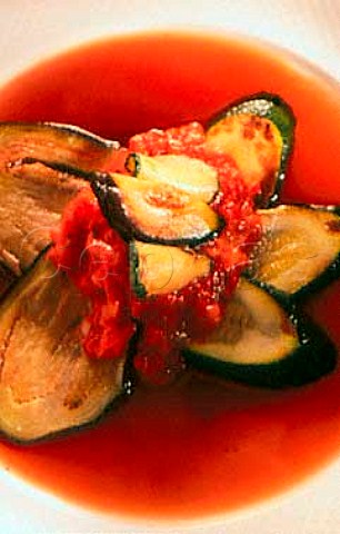 Aubergine and tomato soup