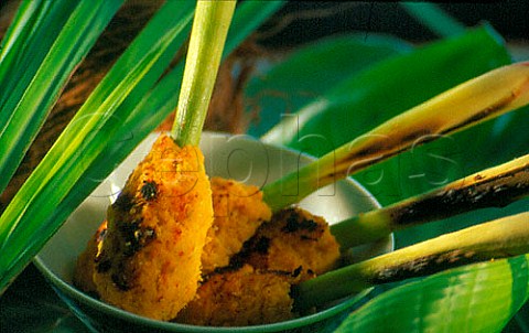 Balinese dish Minced seafood satay