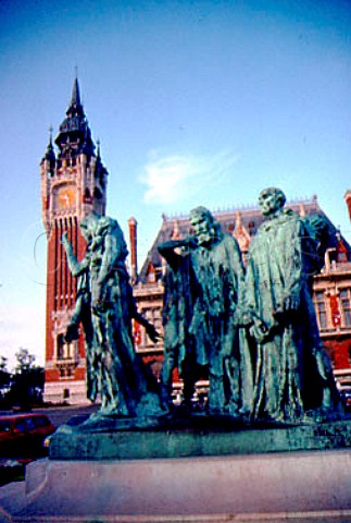 Bourgeois de Calais statue in front of   the Hotel de Ville Calais  18106