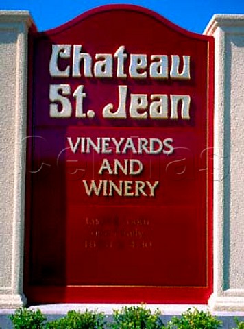 Chateau StJean entrance sign Kenwood Sonoma Co   California