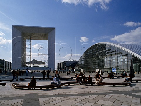 La Grande Arche and the CNIT building  La Defense Paris France