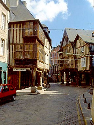 Place des Merciers showing half timbered gabled   houses Dinan CotesduNord  Brittany France