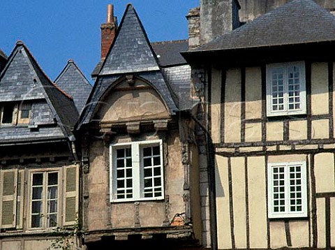 Timbered houses in Rue Kereon Quimper Finistre France  Brittany