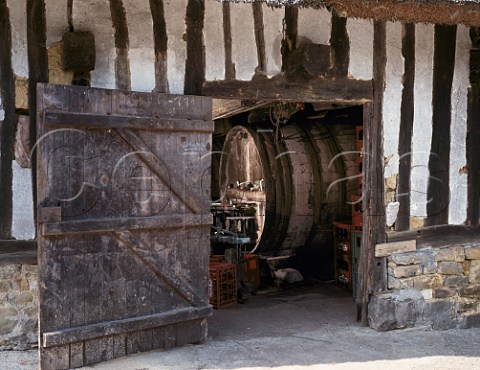 Calvados maturing in barrel at the farm of Jules  Hommet StJuliensurCalonne Normandy France