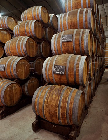 Calvados maturing for up to 20 years in barrels in  the chais of Pre Magloire Pontlvque Normandy  France