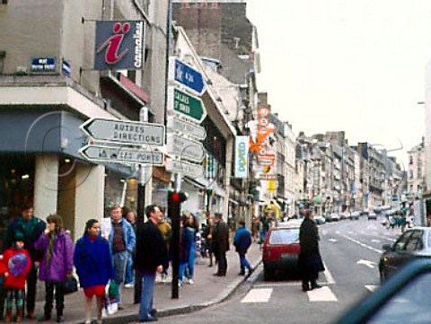 View up the main street of Boulogne   PasdeCalais France