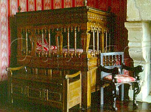 Traditional Breton furniture Enclosed bed c1750 at Chteau de Kerjean Brittany France