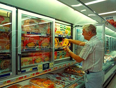 Frozen meals on sale in supermarket