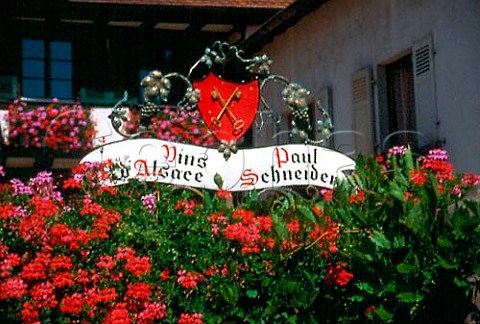 Wroughtiron sign for winery of   Paul Schneider in Eguisheim HautRhin   France  Alsace