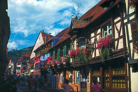 Timbered buildings including the   Pfifferhs in Ribeauvill HautRhin   France   Alsace