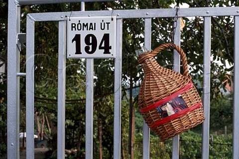 Gateway of wine producer on the Romai Ut   Roman Road at Badacsony Hungary     Lake Balaton