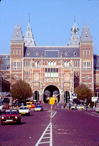 Museumstraat leads to the rear of the   Rijksmuseum Amsterdam Netherlands