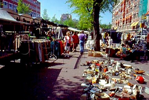 Daily flea market on Waterlooplein   Amsterdam Netherlands