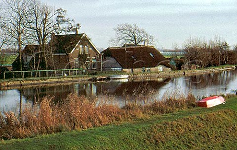 Typical farm canal and dyke   Netherlands