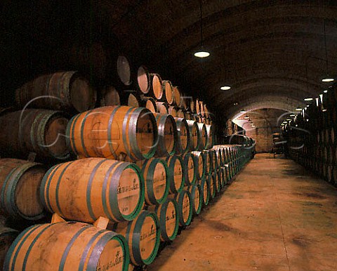 Barrel maturation cellars at Senorio de Los Llanos   Valdepeas  Spain