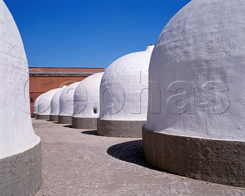 Outdoor tanks baloes at JM da Fonseca   winery Azeito near Setubal Portugal