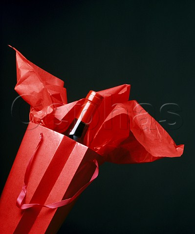 Gift wrapped wine
