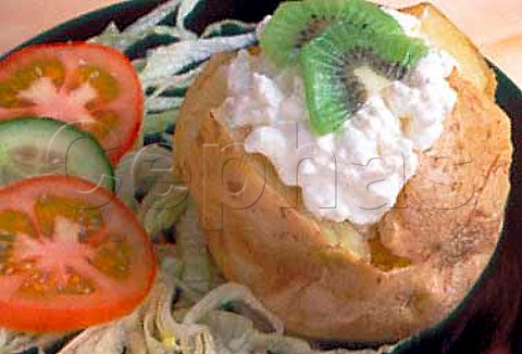 Jacket potato with cottage cheese and side salad