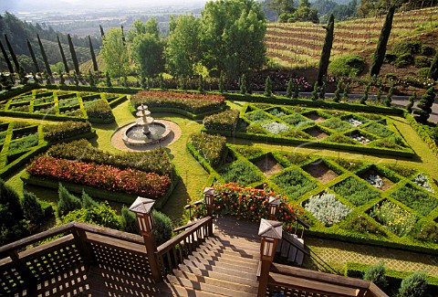 Ornamental garden of Newton Vineyards St Helena  Napa Valley California  Spring Mountain