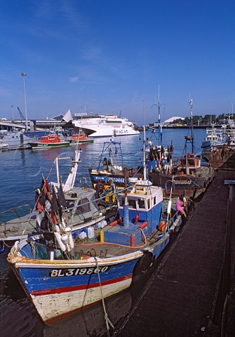 Fishing boats in the port of Boulogne   PasdeCalais France