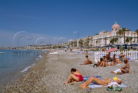 Beach and Hotel Negresco Nice AlpesMaritimes France   CtedAzur