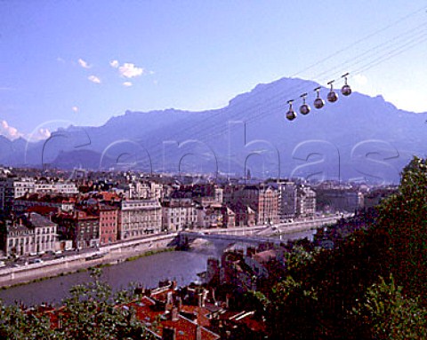 Cable cars above Grenoble Isre France