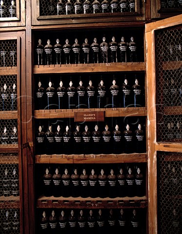 Bottles of Verdelho Solera 1870 in the vintage room   at Adegas de Sao Francisco Funchal Madeira Owned   by the Madeira Wine Company