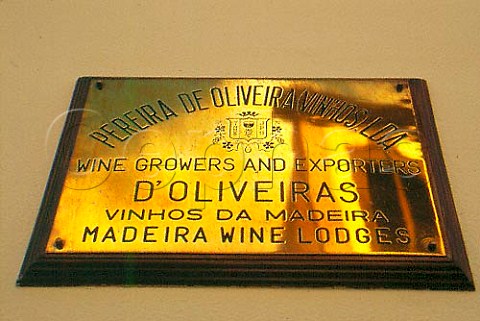 Plaque on wall of DOliveiras lodge   Funchal Madeira