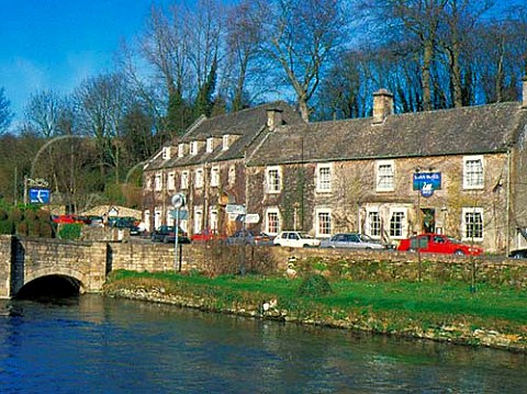 The Swan Hotel by the River Colne at Bibury   Gloucestershire