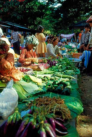 Women selling their produce at market   Sabah Borneo