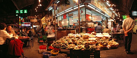 Outdoor restaurant at night Hong Kong