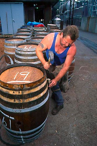 Refitting barrel ends after toasting   Rutherford Hill Winery Rutherford Napa   Co California