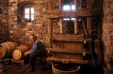 Josko Gravner in his cellar Oslavia Friuli Italy  DOC Collio