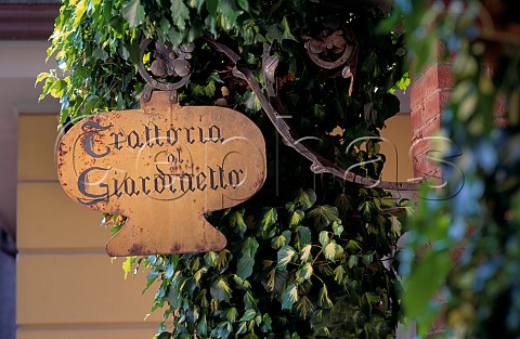 Sign for Trattoria Giardinetto Cormons Friuli Italy