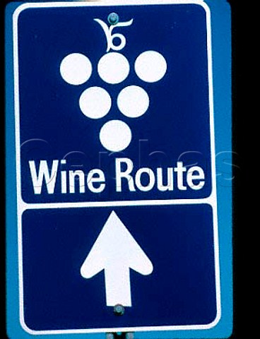 Sign for the Niagara Peninsula wine   route Ontario Canada