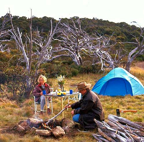 Camping in the Snowy Mountains Kosciuszko National Park New South Wales Australia