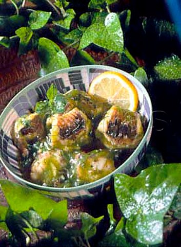 Fish cooked in a minty sauce