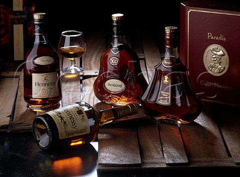 A selection of Hennessy cognacs