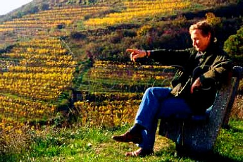 Franz Pichler above his Loibenberg   vineyard Unterloiben Niederosterreich   Austria Wachau