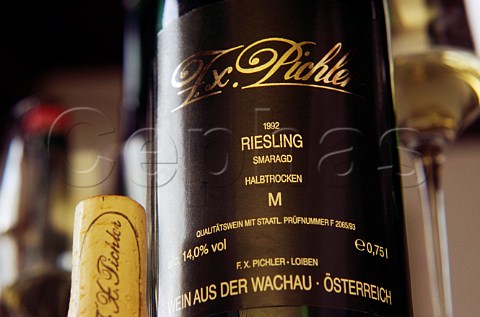 Bottle of FXPichler Riesling wine   Loiben Niederosterreich Austria   Wachau