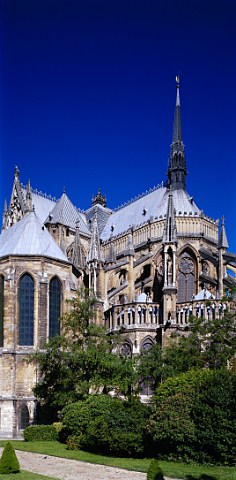 Reims Cathedral with the Apse and South Transept in   foreground  Reims Marne France