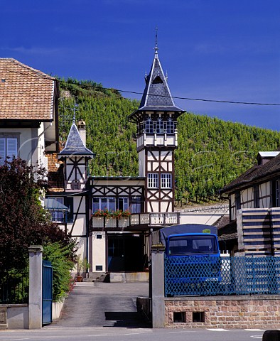 Winery of Trimbach at the foot of the Grand Cru   Geisberg vineyard in Ribeauvill HautRhin France    Alsace