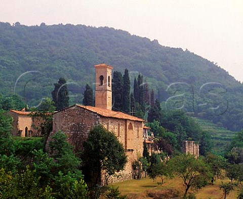 Old buildings on the hillside above Adro Lombardy   Italy    Franciacorta